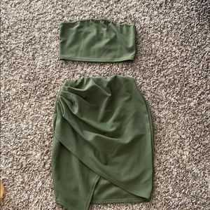 Two piece set top and mini skirt